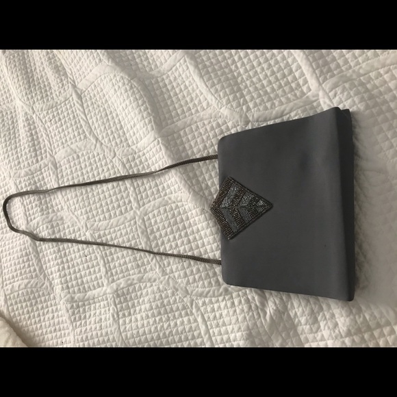 Handbags - Vintage dark gray clutch with strap